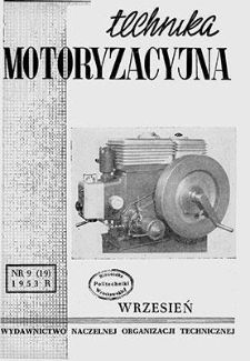 Technika Motoryzacyjna : miesięcznik naukowo-techniczny, Rok III, wrzesień 1953, nr 9 (19)