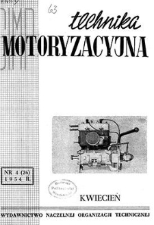 Technika Motoryzacyjna : miesięcznik naukowo-techniczny, Rok IV, kwiecień 1954, nr 4 (26)