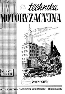 Technika Motoryzacyjna, Rok IV, wrzesień 1954, nr 9 (31)