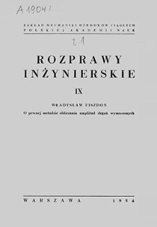 Rozprawy Inżynierskie, Vol. 2, 1954, z. 9