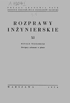 Rozprawy Inżynierskie, Vol. 2, 1954, z. 11