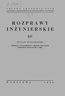 Rozprawy Inżynierskie, Vol. 2, 1954, z. 14