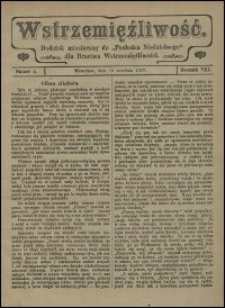 Wstrzemięźliwość : dodatek miesięczny do &bdquo;Posłańca Niedzielnego&rdquo; dla Bractwa Wstrzemięźliwości. R. 8 (1907), nr 5