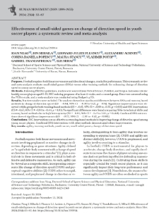 Effectiveness of small-sided games on change of direction speed in youth soccer players: a systematic review and meta-analysis