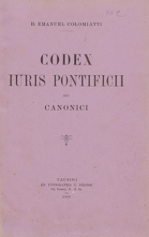 Codex iuris pontificii seu canonici