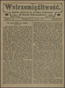Wstrzemięźliwość : dodatek miesięczny do „Posłańca Niedzielnego” dla Bractwa Wstrzemięźliwości. R. 9 (1908), nr 6