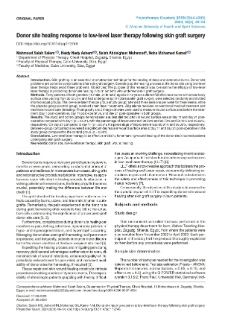 Donor site healing response to low-level laser therapy following skin graft surgery