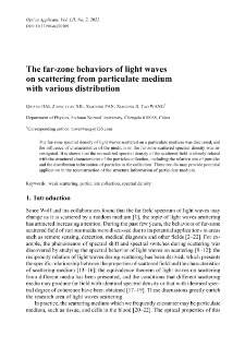 The far-zone behaviors of light waves on scattering from particulate medium with various distribution