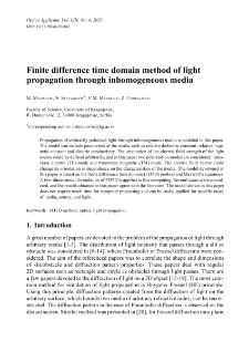 Finite difference time domain method of light propagation through inhomogeneous media