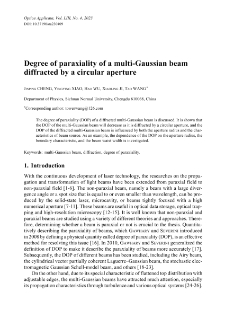 Degree of paraxiality of a multi-Gaussian beam diffracted by a circular aperture