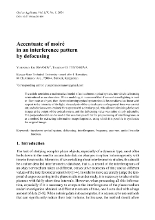 Accentuate of moiré in an interference pattern by defocusing