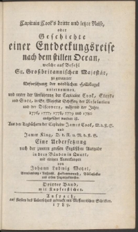 Capitain Cooks dritte und letzte Reise, oder Geschichte einer Entdeckungsreise nach dem stillen Ocean [...] Bd. 3