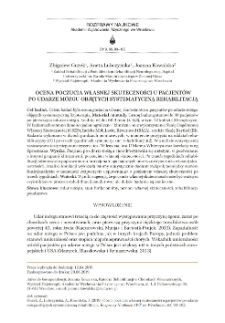 Ocena poczucia własnej skuteczności u pacjentów po udarze mózgu objętych systematyczną rehabilitacją