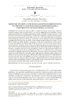 Kierunek studiów a struktura zachowań zdrowotnych studentów w Turcji na przykładzie środowiska Uniwersytetu Mustafy Kemala w Hatay