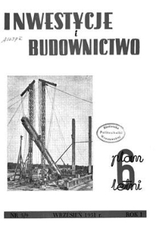 Inwestycje i Budownictwo, Rok I, wrzesień 1951, nr 5
