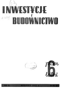 Inwestycje i Budownictwo, Rok II, sierpień 1952, nr 8