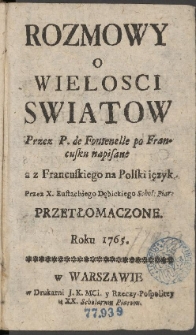 Rozmowy o wielości światów [...]