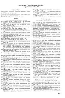 Spis treści rocznika za rok 1952 r. [Technika i Gospodarka Morska, Rok II, 1952]
