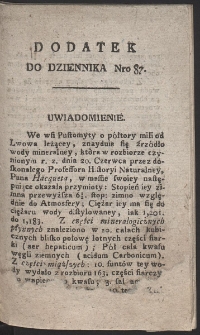 Dziennik Patryotycznych Politykow w Lwowie. R. 1796 nr 87 (dodatek)