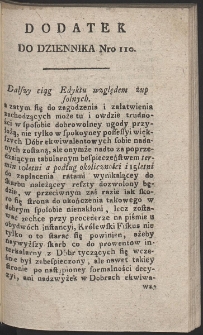 Dziennik Patryotycznych Politykow w Lwowie. R. 1796 Nr 110 (dodatek)