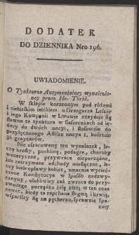 Dziennik Patryotycznych Politykow w Lwowie. R. 1796 Nr 196 (dodatek)