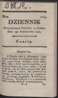 Dziennik Patryotycznych Politykow w Lwowie. R. 1796 Nr 224