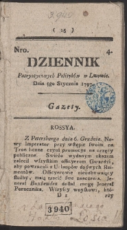 Dziennik Patryotycznych Politykow w Lwowie. R. 1797 Nr 4