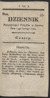 Dziennik Patryotycznych Politykow w Lwowie. R. 1797 Nr 35