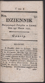 Dziennik Patryotycznych Politykow w Lwowie. R. 1797 Nr 55