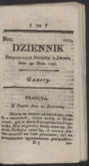 Dziennik Patryotycznych Politykow w Lwowie. R. 1797 Nr 100