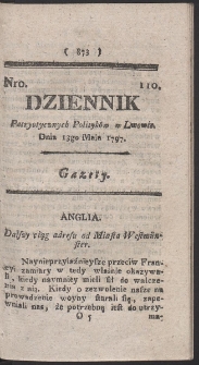 Dziennik Patryotycznych Politykow w Lwowie. R. 1797 Nr 110