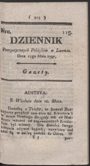 Dziennik Patryotycznych Politykow w Lwowie. R. 1797 Nr 115