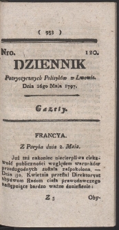 Dziennik Patryotycznych Politykow w Lwowie. R. 1797 Nr 120