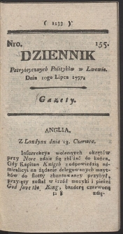 Dziennik Patryotycznych Politykow w Lwowie. R. 1797 Nr 155