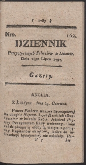 Dziennik Patryotycznych Politykow w Lwowie. R. 1797 Nr 162