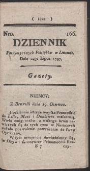 Dziennik Patryotycznych Politykow w Lwowie. R. 1797 Nr 166
