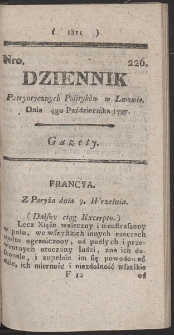 Dziennik Patryotycznych Politykow w Lwowie. R. 1797 Nr 226