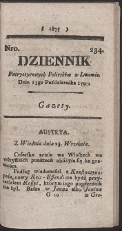 Dziennik Patryotycznych Politykow w Lwowie. R. 1797 Nr 234
