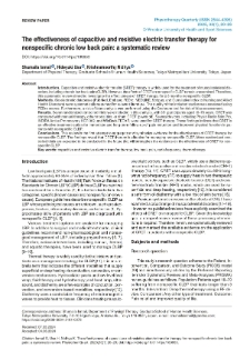 The eﬀectiveness of capacitive and resistive electric transfer therapy for nonspeciﬁc chronic low back pain: a systematic review