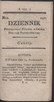 Dziennik Patryotycznych Politykow w Lwowie. R. 1797Nr 242