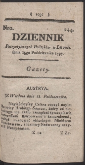 Dziennik Patryotycznych Politykow w Lwowie. R. 1797 Nr 244