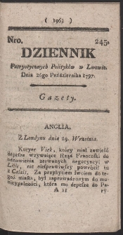 Dziennik Patryotycznych Politykow w Lwowie. R. 1797 Nr 245