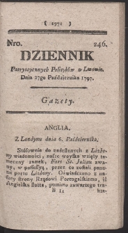 Dziennik Patryotycznych Politykow w Lwowie. R. 1797 Nr 246