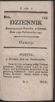 Dziennik Patryotycznych Politykow w Lwowie. R. 1797 Nr 248