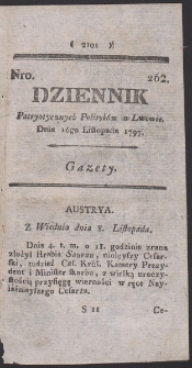 Dziennik Patryotycznych Politykow w Lwowie. R. 1797 Nr 262