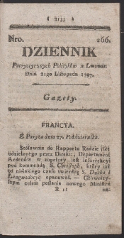 Dziennik Patryotycznych Politykow w Lwowie. R. 1797 nr 266