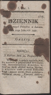 Dziennik Patryotycznych Politykow w Lwowie. R. 1797 Nr 267