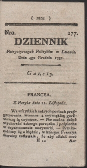 Dziennik Patryotycznych Politykow w Lwowie. R. 1797 Nr 277