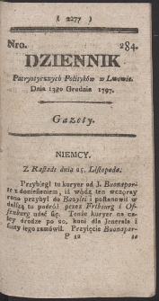 Dziennik Patryotycznych Politykow w Lwowie. R. 1797 Nr 284
