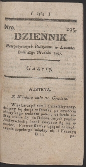 Dziennik Patryotycznych Politykow w Lwowie. R. 1797 Nr 295